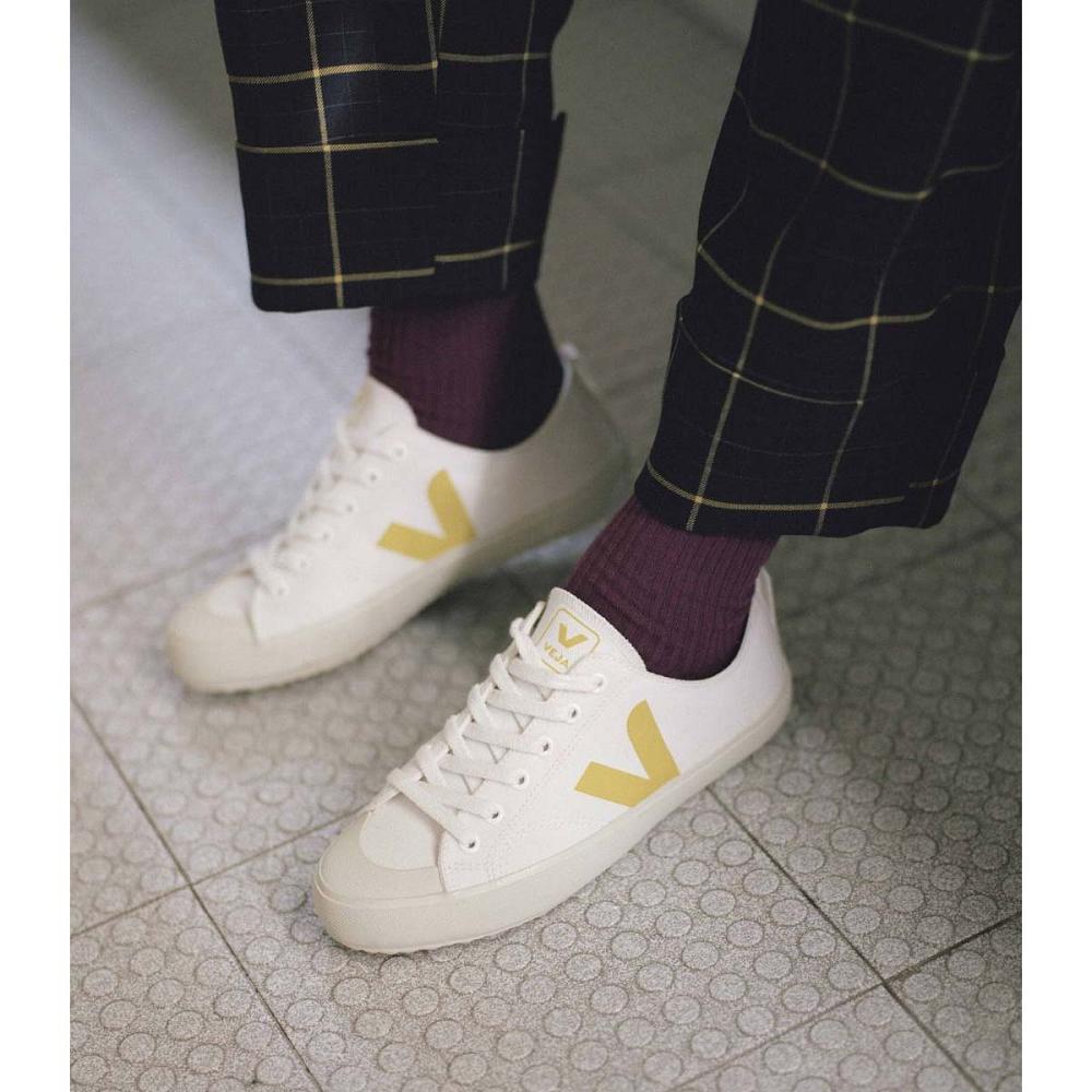 Veja NOVA CANVAS Schoenen Dames White/Yellow | NL 477RVD